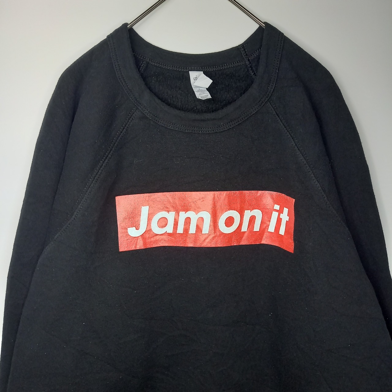 BELLA CANVAS　クルーネック　スウェット　トレーナー　プリント　黒　L