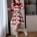 チェックフロントボタンシャギーワンピ ・72285