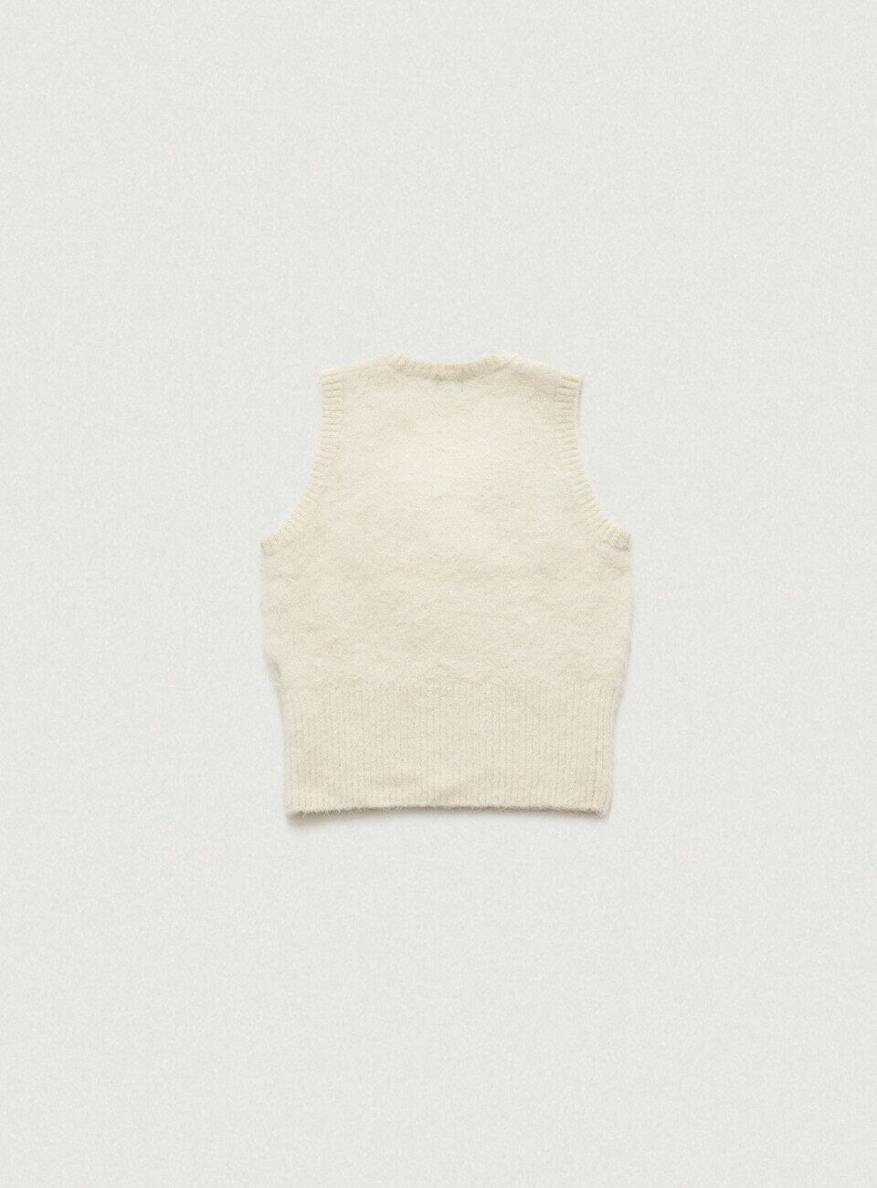The Barnnet] Ivory Alpaca U-Neck Knit Vest 正規品 韓国