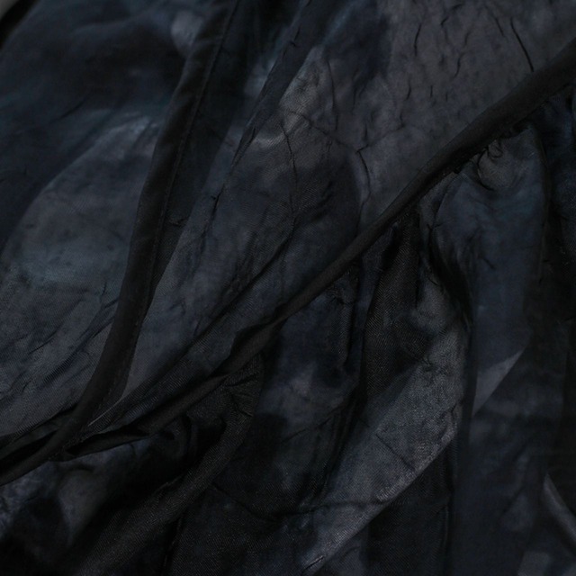 Sheer material maxi a-line tiered skirt C1092