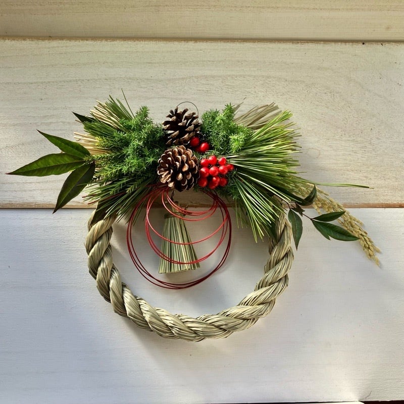 シンプルフレッシュリース 正月飾り しめ飾り 玄関 しめ縄飾り2026