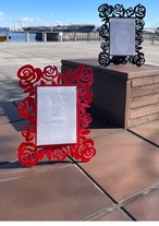 Arti e Mestieri フォトフレーム（ブラック）小 ブラック 薔薇 花 バラ 216-02