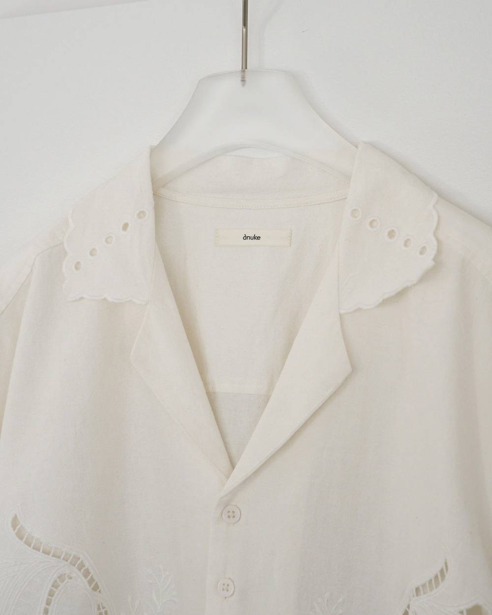 anuke(アンヌーク) Cutwork Opencollar Shirts | サウスオレンジ