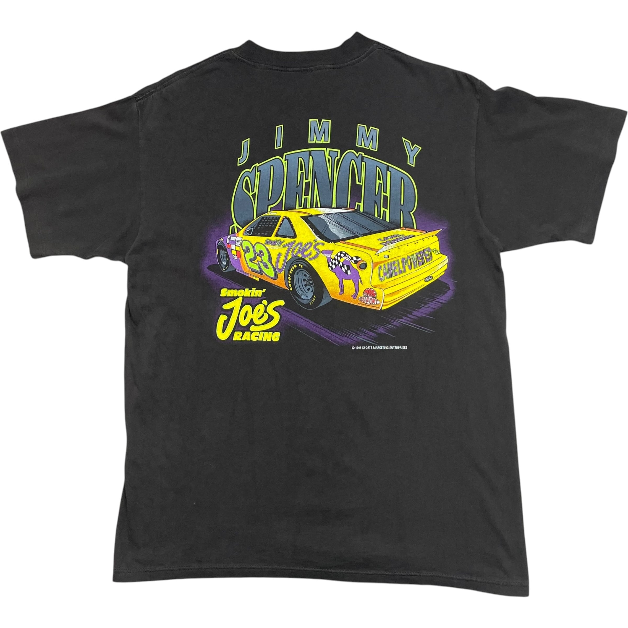 《L》Motorsport Traditions モータースポーツ トラディションズ Tシャツ 両面プリント 胸ポケット キャメル レーシングカー ブラック USA製 90年代 vintage no.10497