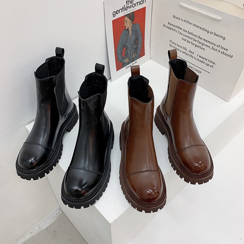 ブーツオータムウィンタースタイルスタンダードレッド レトロ 靴 シューズ 秋物 冬物 ラウンドトー フェイクシューズ60987910446