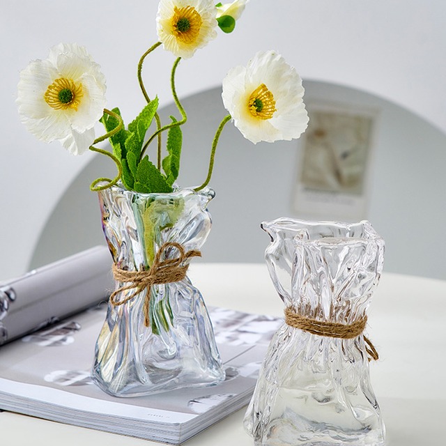 おりがみ風デザイン クリア フラワーベース 花瓶 Romary おりがみ風デザイン クリア フラワーベース 花瓶 Romary