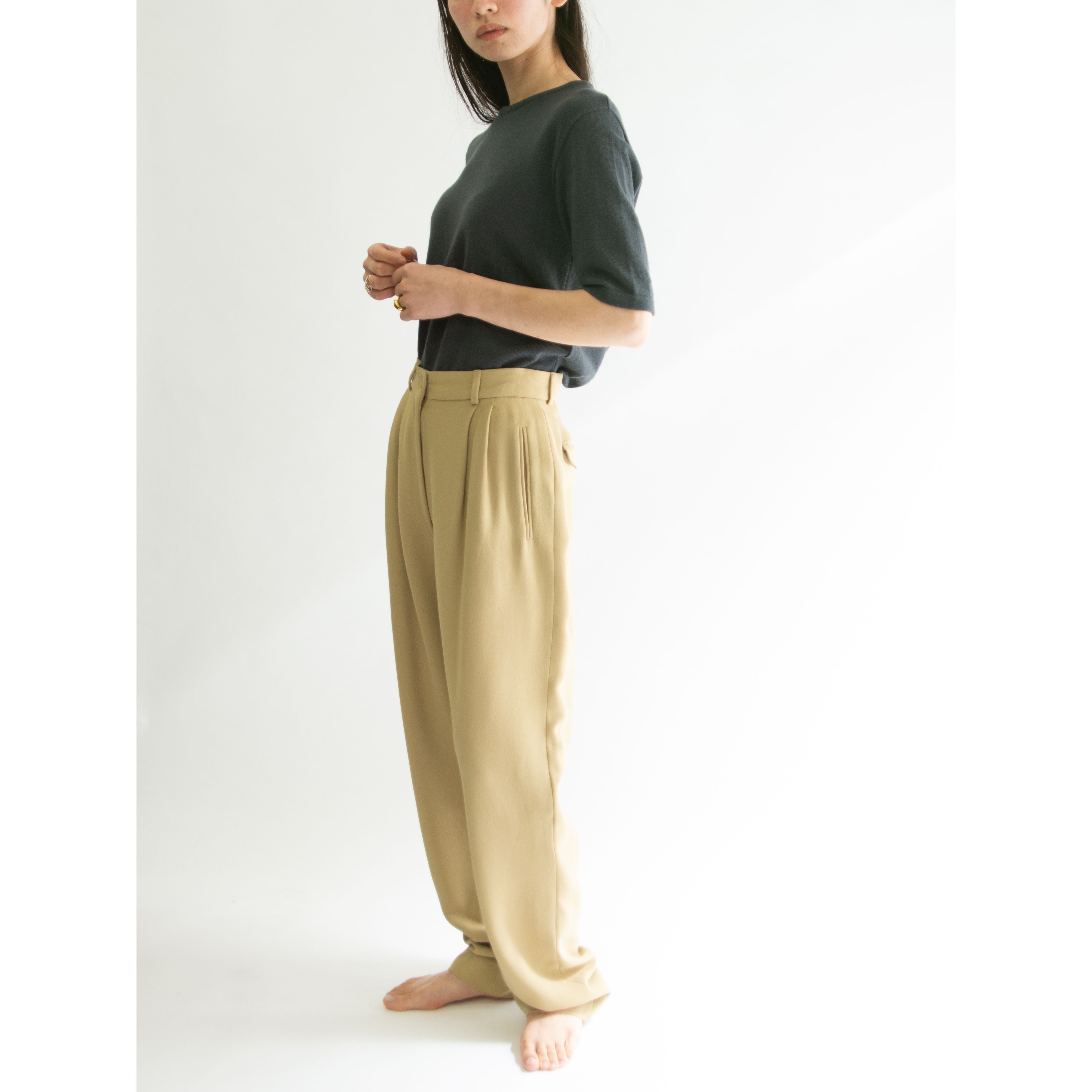 GIORGIO ARMANI】Made in Italy 80's Acetate-Viscose 2tuck Pants