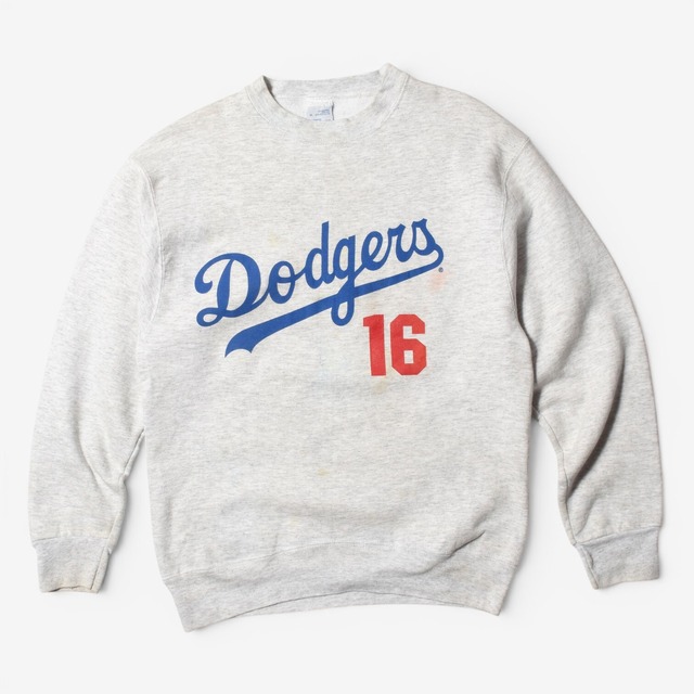 90s Dodgers（ドジャース）USA製 NOMO プリント スウェット トレーナー グレー