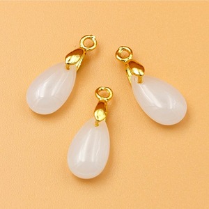 【C533】Aカン付しずくペンダント　18kgp　2個