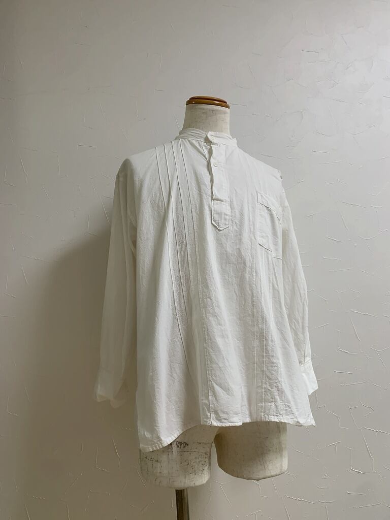1980~90's Pleats Design No Collar Pullover Shirt | Link