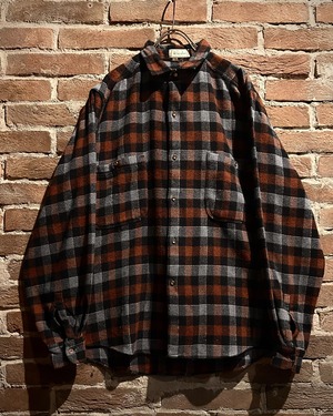 【Caka act3】80's “Benetton” Vintage L/S Wool Check Shirt