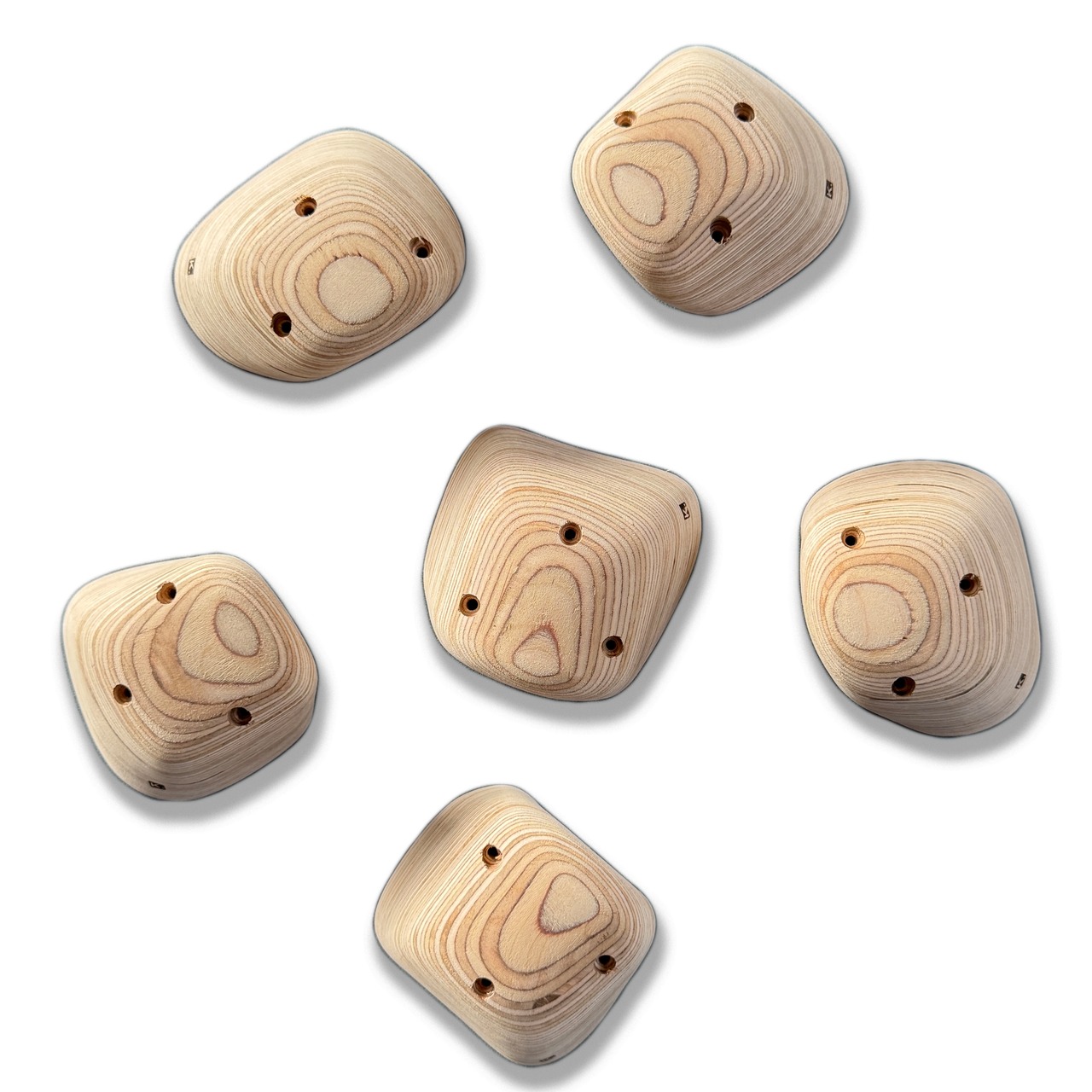 【木製クライミングホールド】WOODEN JUGS-6P