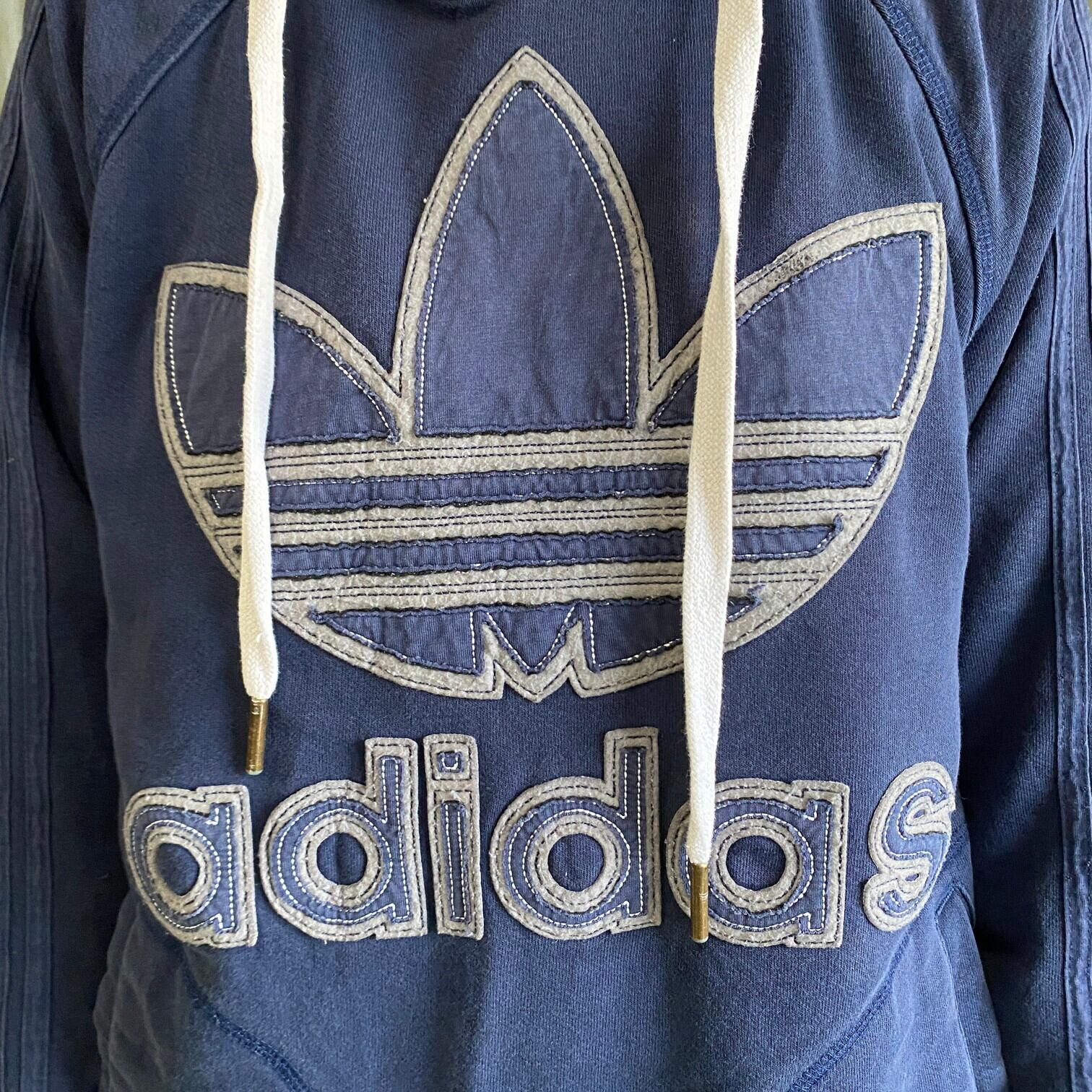 adidas アディダス トレフォイルロゴ スウェットパーカー メンズM 古着