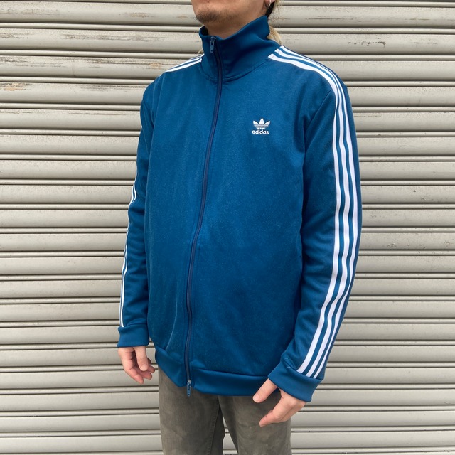 80s 西ドイツ デサント製 アディダス トラックジャケット ジャージ 黒 L