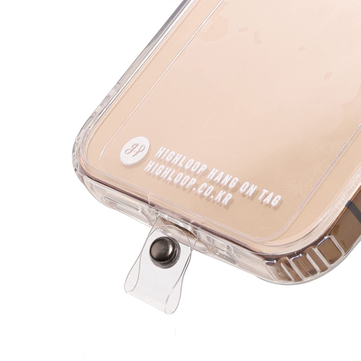 【ハイループ フォンストラップ Highloop】スマホケース ハンドストラップ フィンガーストラップ 落下防止 ワイヤレス充電対応 ランヤードセット (ハン・オン・タグ 2個入_クリア)
