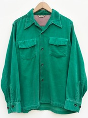 〜50s Pilgrim CORDUROY OPEN COLLAR SHIRT Size M