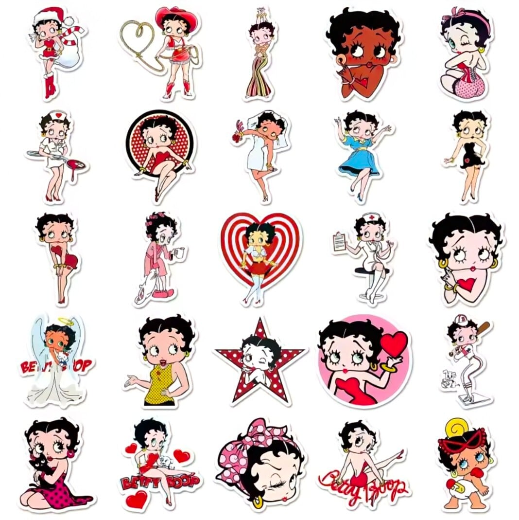 送料無料！【 Betty Boop（ベティブープ） 】 STICKER（ステッカー）50枚SET　〚アメリカン雑貨 アメトイ〛