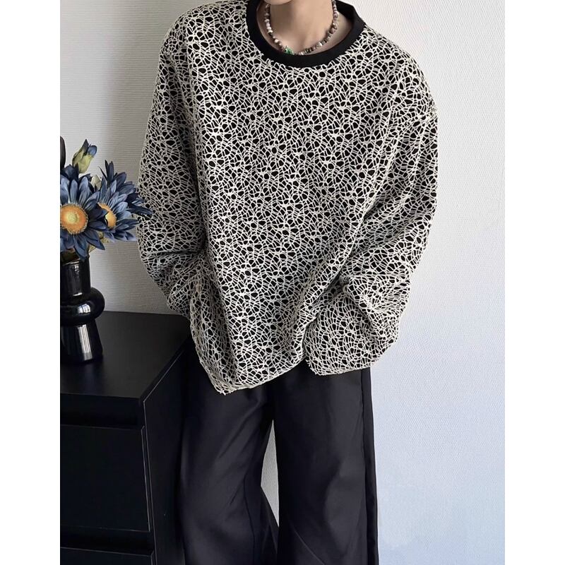 oversized long sleeve crew neck knit mr0666