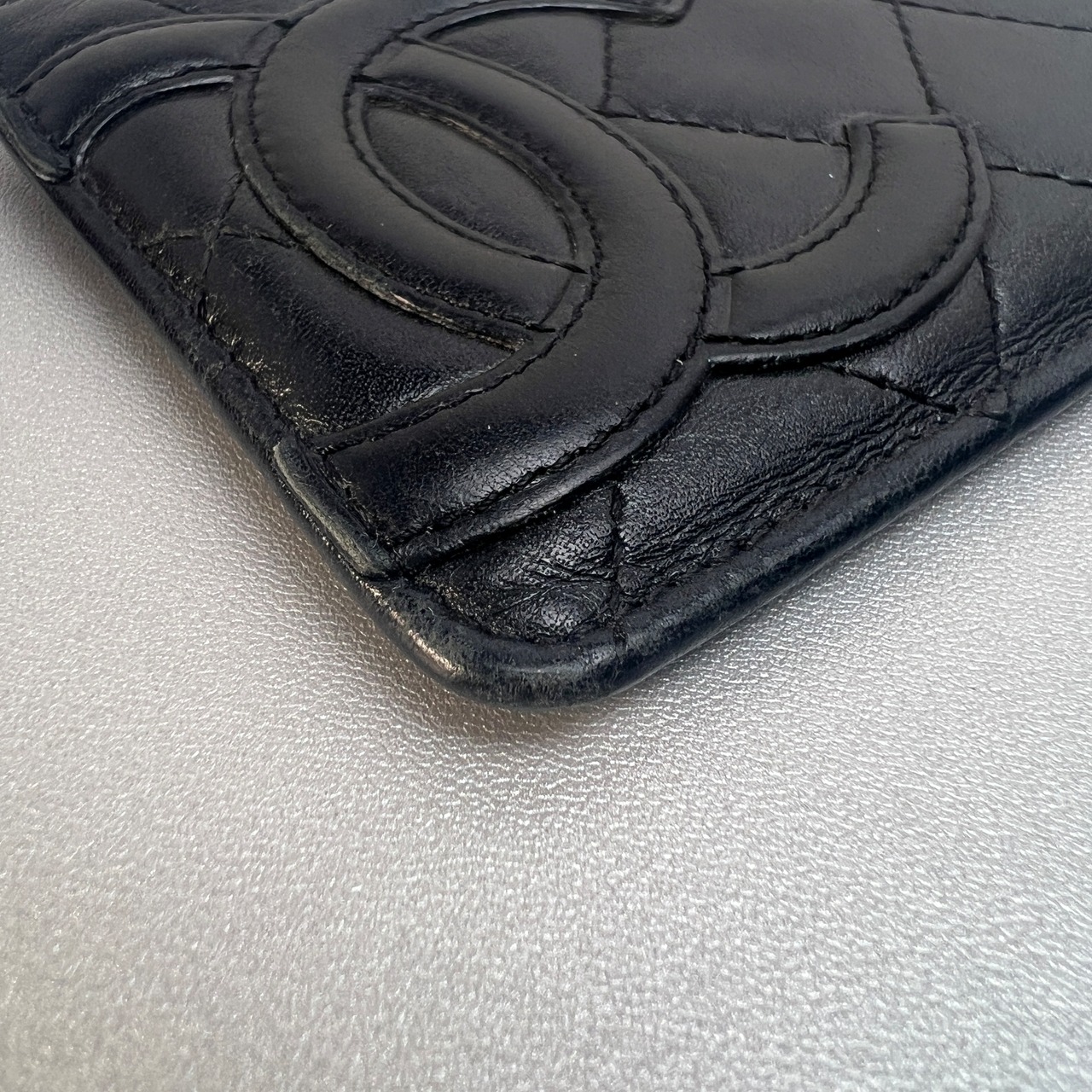 CHANEL シャネル ココマーク カンボン レザー カードケース ブラック A-9569