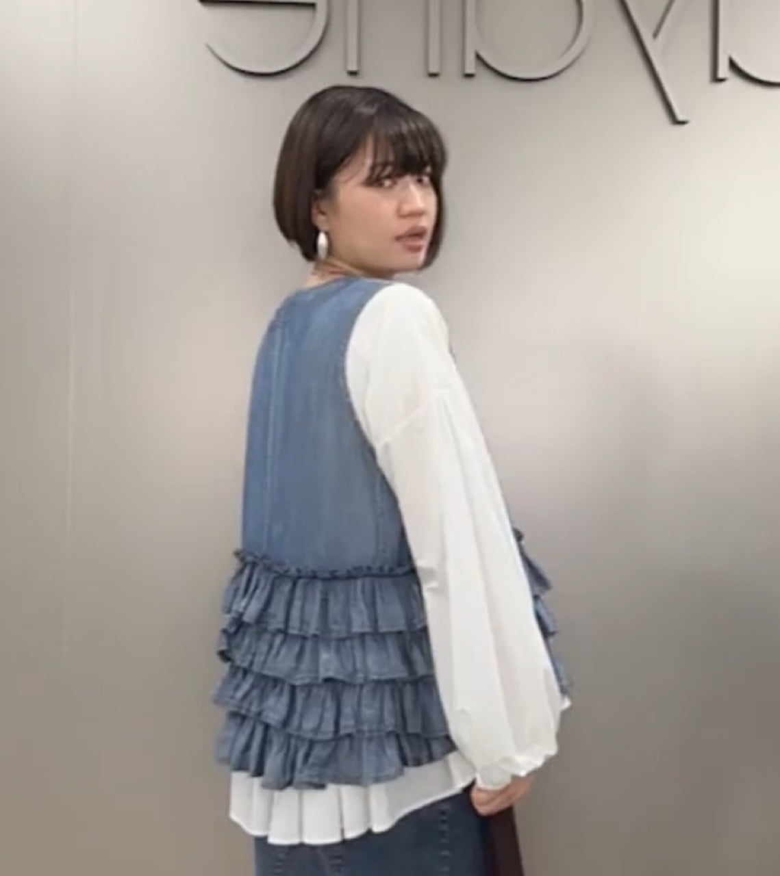 ayane アヤン シアーデニムフリルベスト 816305 | Select Shop kotojiya
