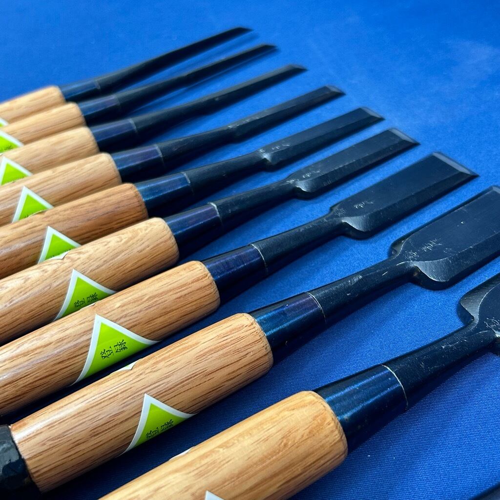 完売>甚作 / 面取組鑿 一枚裏 10本組〈全長210mm〉黒仕上 | Pay ID 完売>甚作 / 面取組鑿 一枚裏 10本組〈全長210mm〉黒仕上 | Pay ID