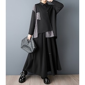 柄切替 デザイン シャツ 00338