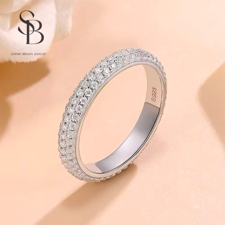 最高級モアサナイト モアッサナイト 4ctエメラルドカットリング14号