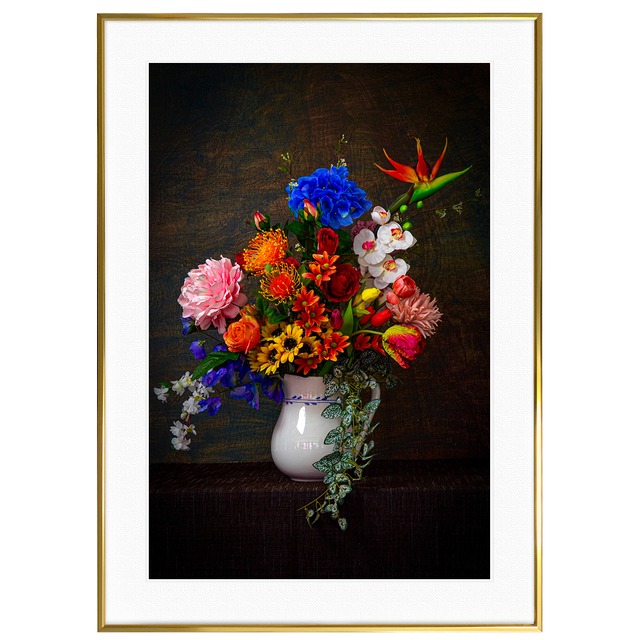 花写真 花瓶の花 インテリアアートポスター額装 AS2861