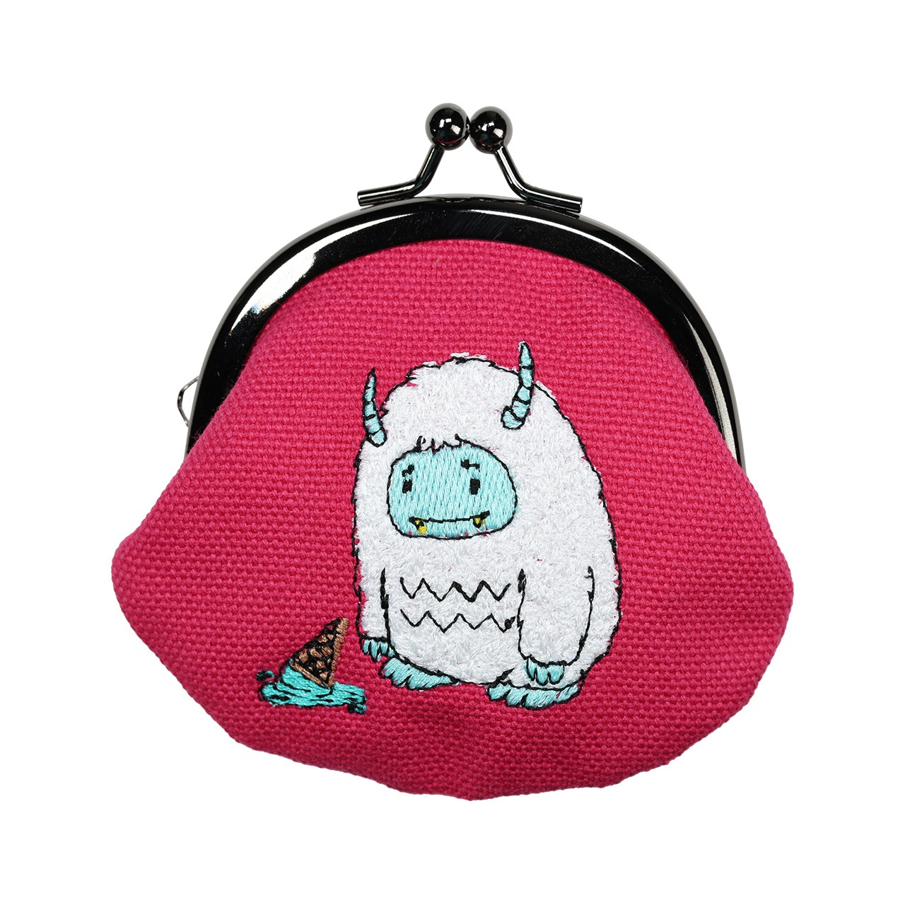 【イエティ/だるイエティ_004】2.6寸刺繍がま口財布