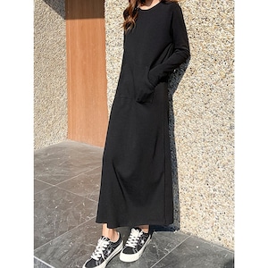 フロントポケット ロングワンピース【M-2XL】　RA3493