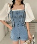 レディース デニム サロペット オーバーオール ジーンズ ショートパンツ オールインワン 大人カジュアル アウトドア 街コーデ 元気コーデ 大人可愛い 学生 おしゃれ お出かけ デイリー ライ
