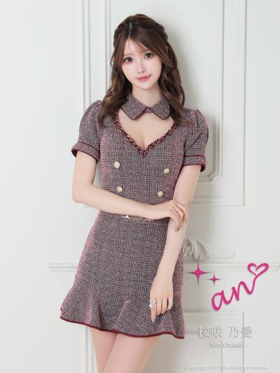 キャバドレス　Andy XSサイズあり【ANDY/アンディ】バイカラー/ フロントジップ