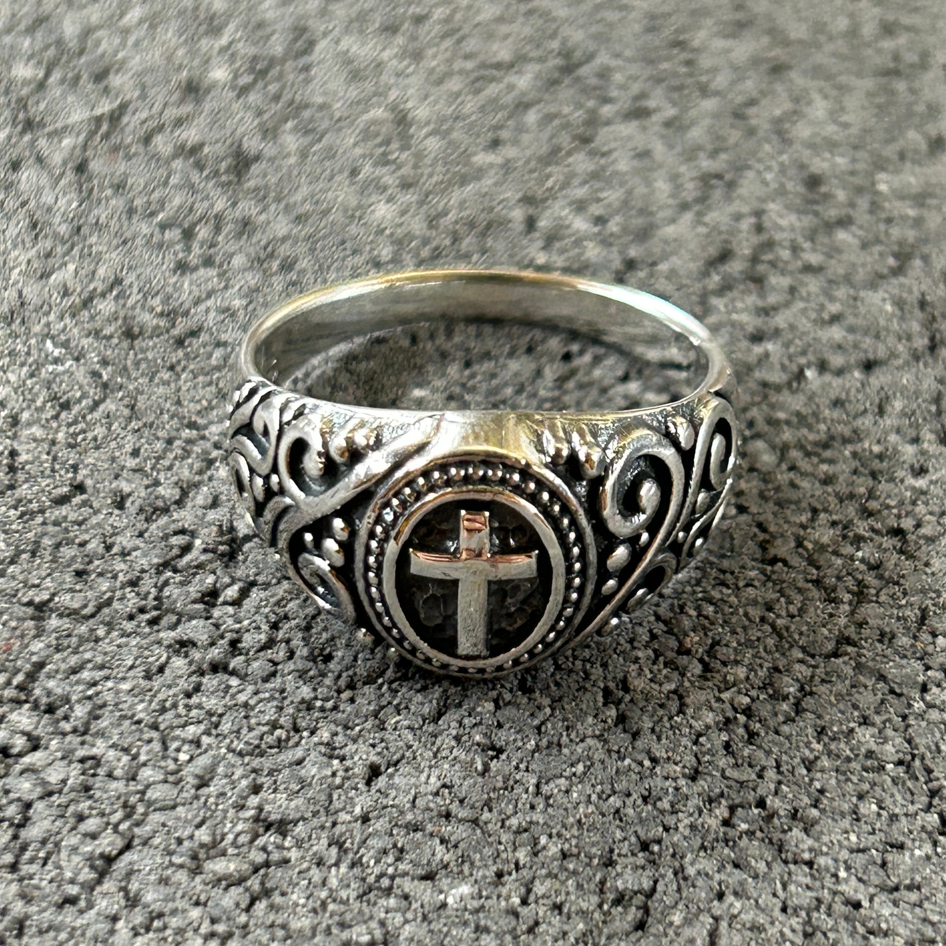 シルバー925 Silver ネイティブキリストデザインリング/軽研磨/18号