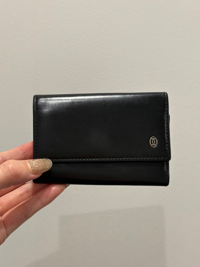 Cartier / vintage black key case.