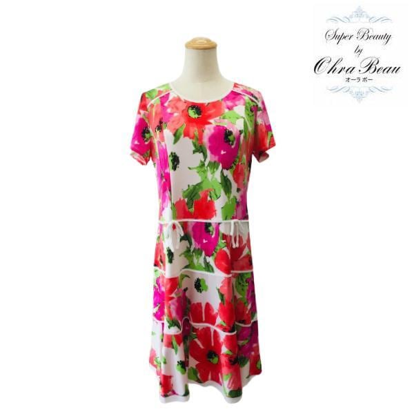 スーパービューティ Super Beauty フラワーデザイン パイピング切替ワンピース M L 40 42 新品 大人かわいい服 Gold Smith スーパービューティ Super Beauty フラワーデザイン パイピング切替ワンピース M L 40 42 新品 大人かわいい服 Gold Smith