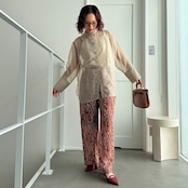 ウェーブペイント柄PT/オレンジブラウン