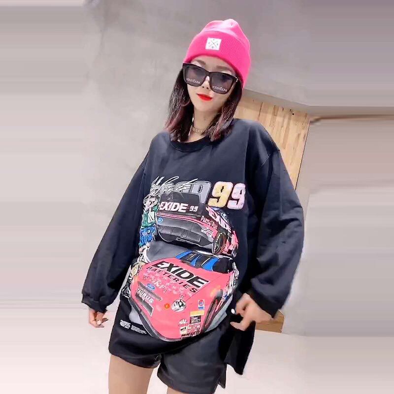 ファットシスターmmルーズ長袖Tシャツプラスファットプラスサイズレディース2020年秋秋服薄手ウエスタン風トップス ミックスインファッション43047221356