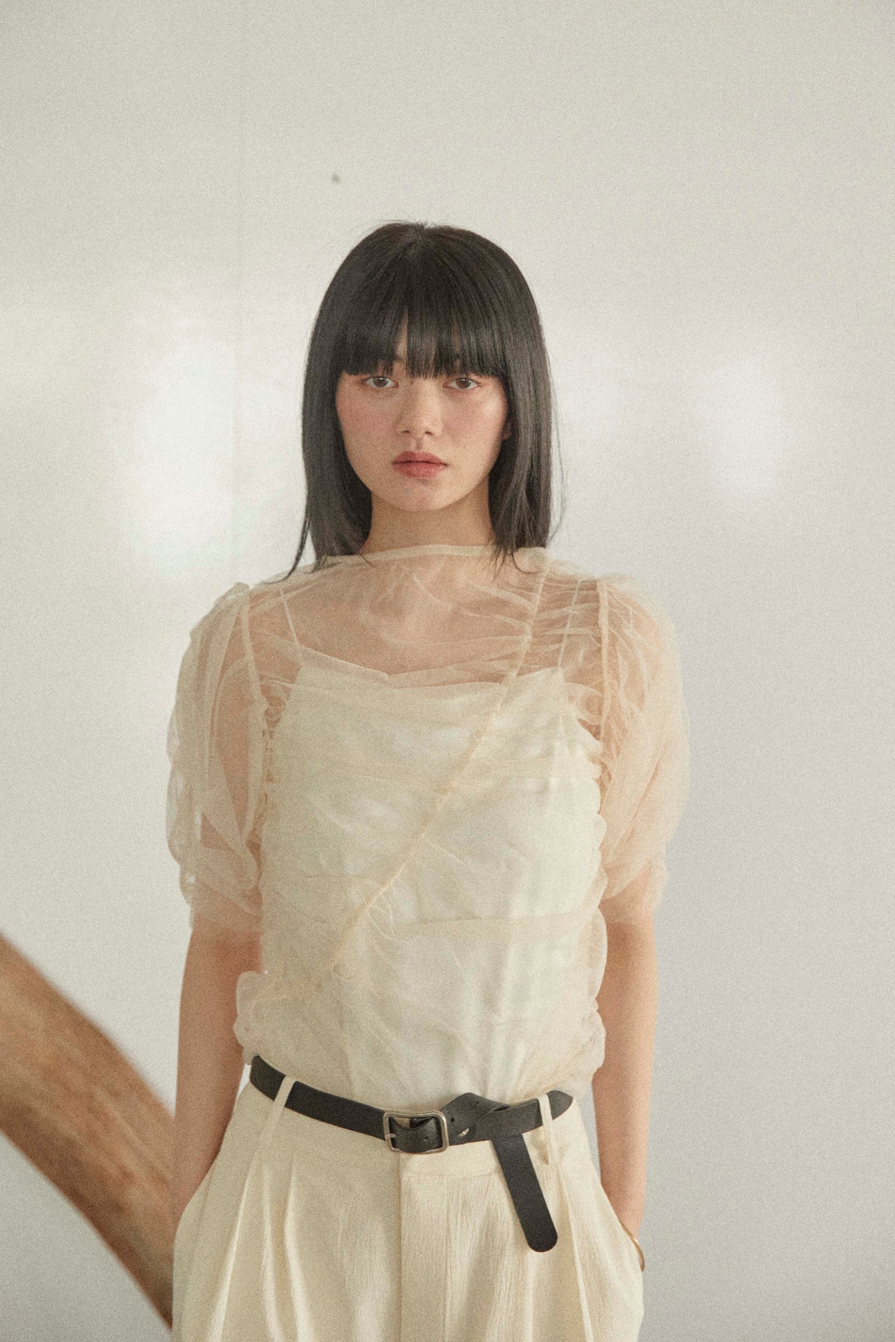 DU250519 shirring sheer tops【残り2点】