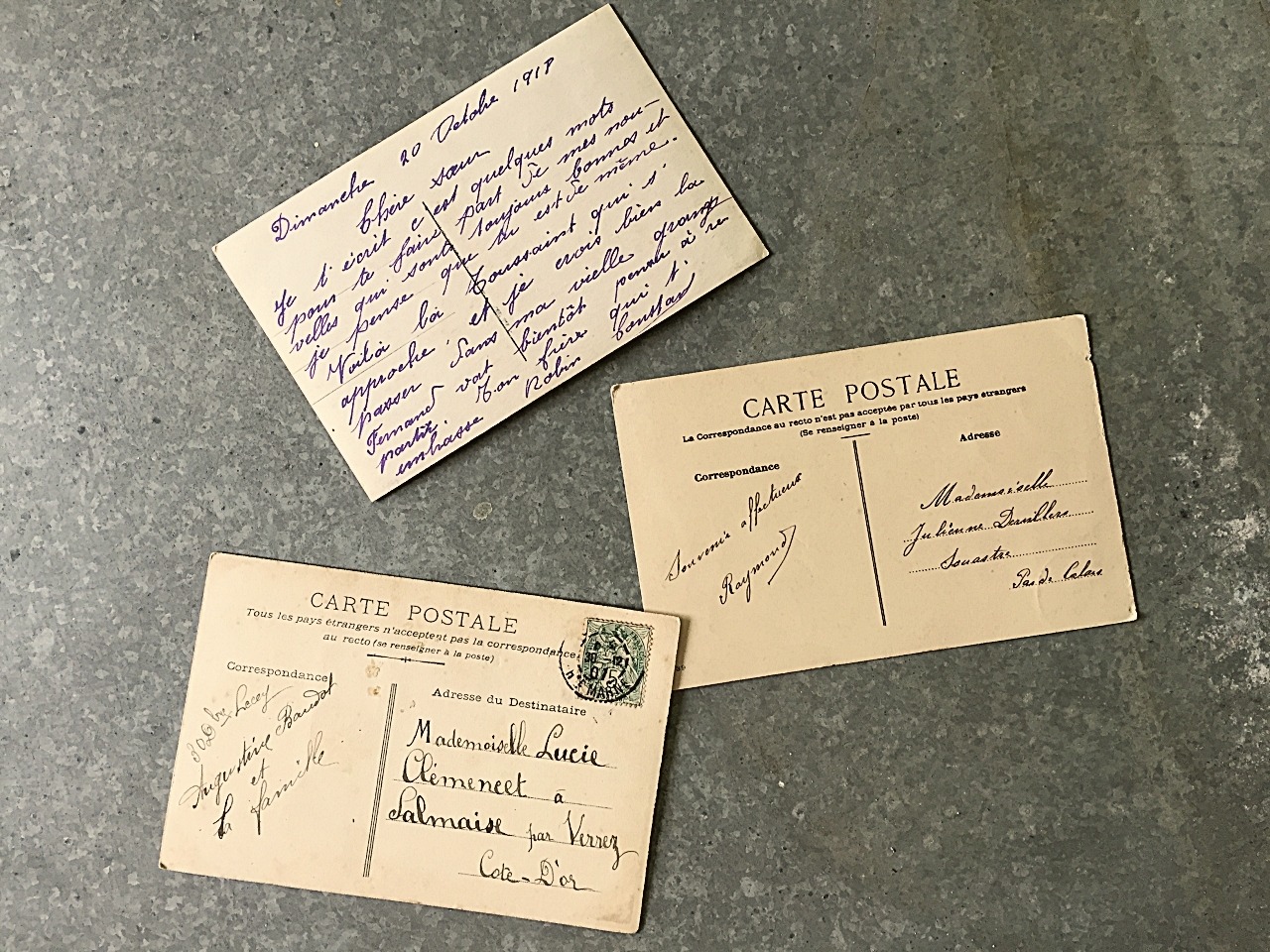 1900s france antique 永遠の花々とポストカード 3p