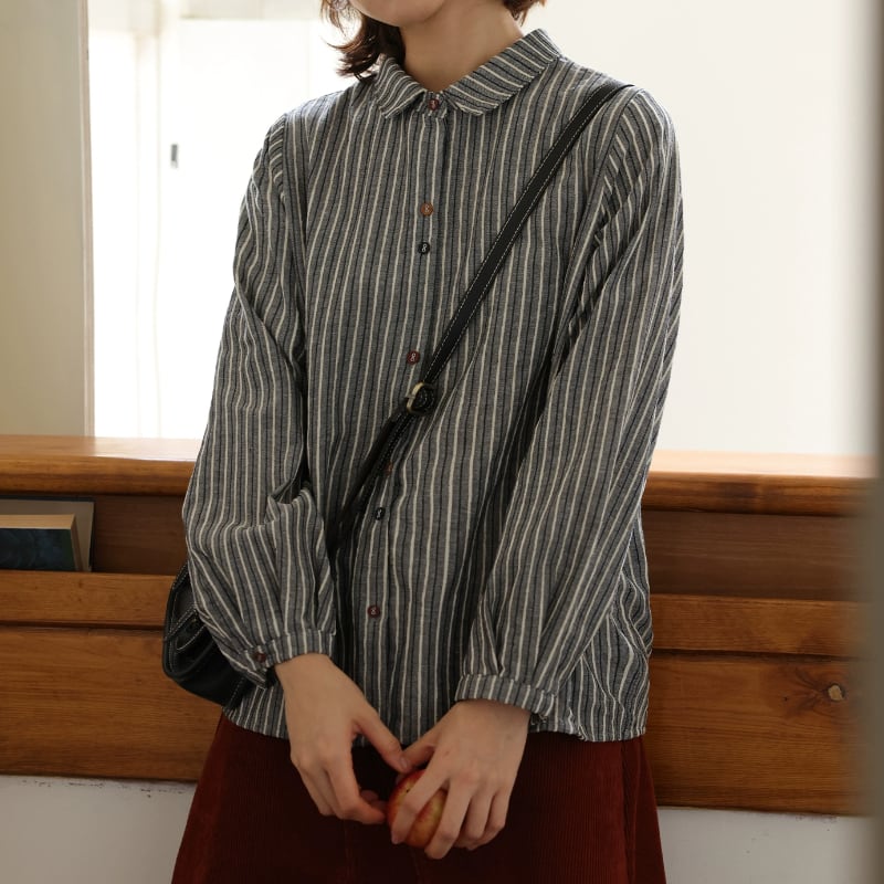 ゆったりストライプ柄シャツ M1961