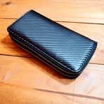 圧巻の収納力　カーボンレザーWファスナー 長財布（bzsq-955）