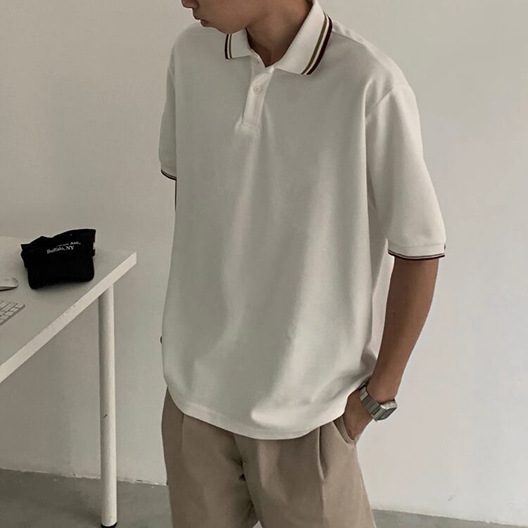 ★RETRO BASIC EMBROIDERY POLO SHIRT　　　A0667