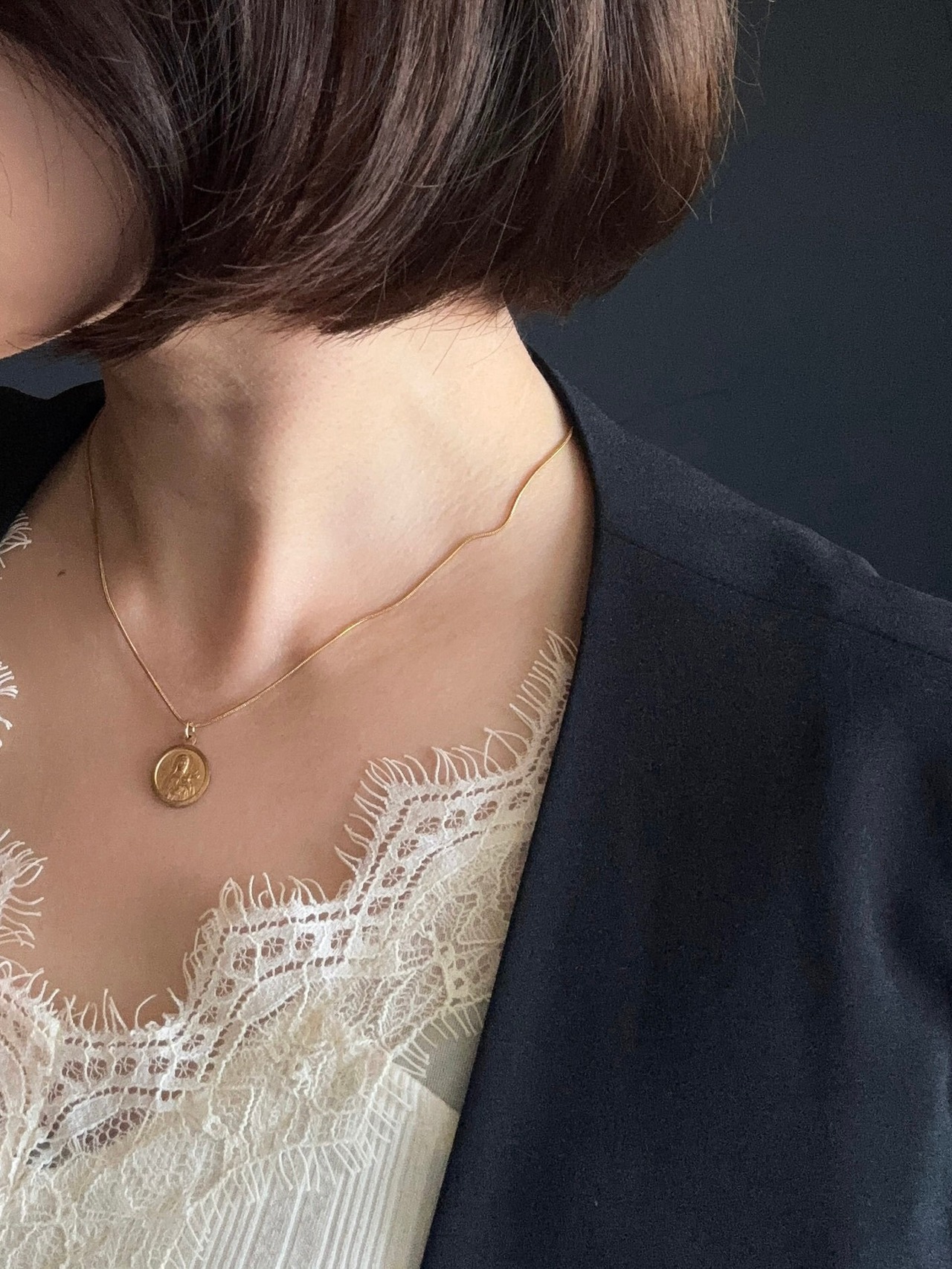 Thérèse（テレーズ）ー 小さなヴィンテージメダイのネックレス