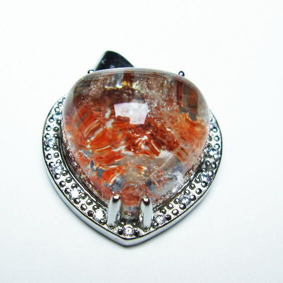 ガーデンクォーツ ペンダント ハート 一点物 メール便可 [M便 1/20] 112-7809