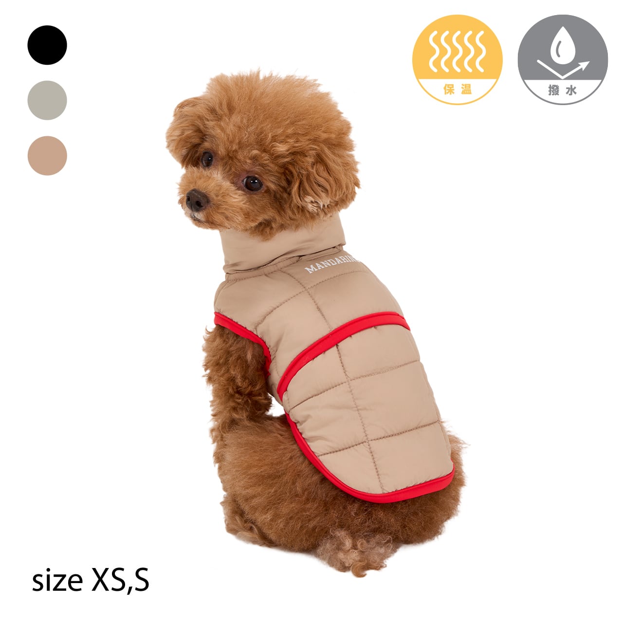 いさひろスーパーライトパフベストラテLドライビングクッションワイドカーキ SUPER LIGHT PUFF VEST | WEAR | 犬服 MANDARINE BROTHERS マンダリン