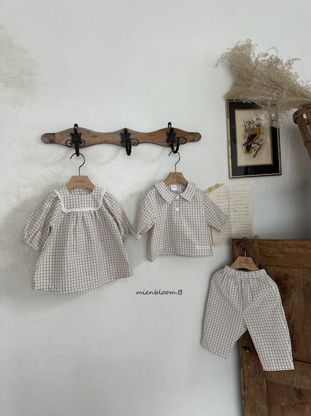 [ mien bloom B ] classic check shirt