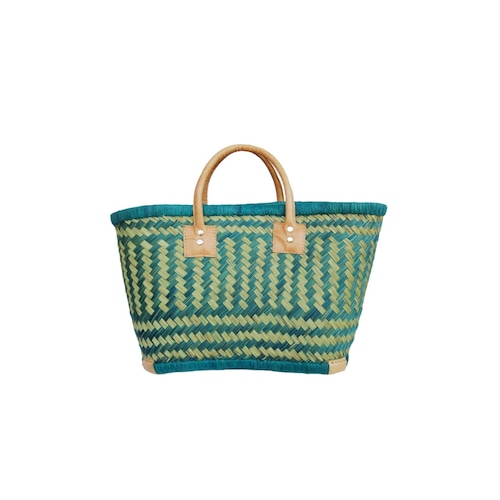 【かごバッグ】S パニエS Turquoise x Natural /マルシェバッグ