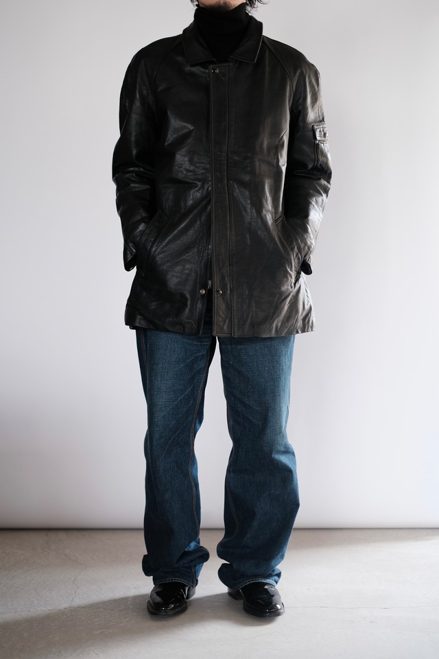 VINTAGE / Euro Italian Police Leather Jacket