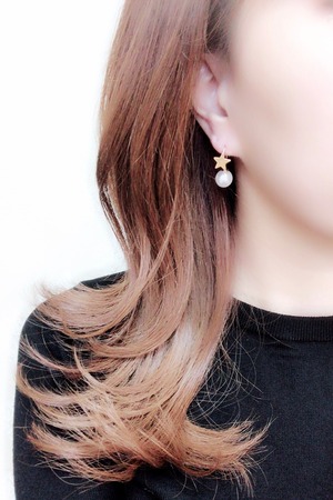 Star pearl pierce［送料無料］/スターパールピアス