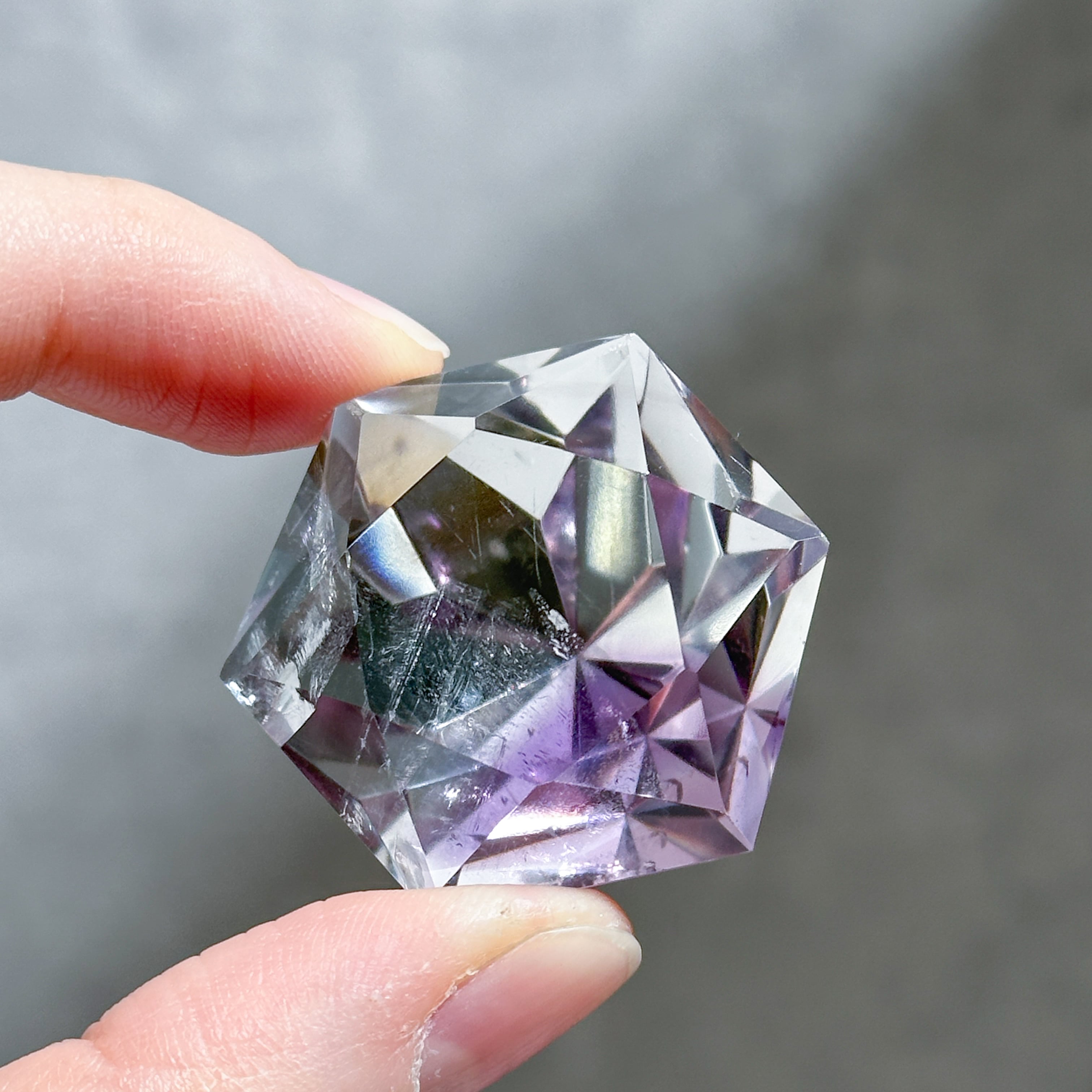 透明感◎ファントムアメジスト ダイヤモンドカット01◇Amethyst